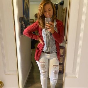 Rust red open/button down cardigan